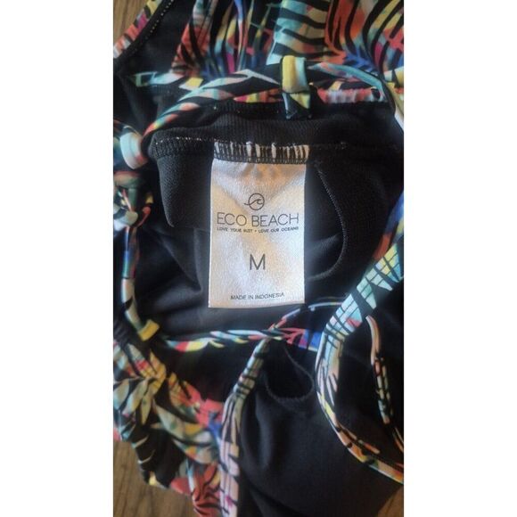 ECO BEACH Palm Frond Strappy One-piece Bathingsuit Swimsuit Women's Size Medium - Picture 4 of 4